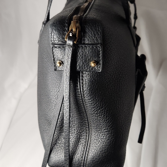 🔥RARE vntg. EUC GUCCI BLACK PEBBLED LEATHER BAG w/ATTACHED POUCH INSIDE + COA🔥 - Picture 4 of 13